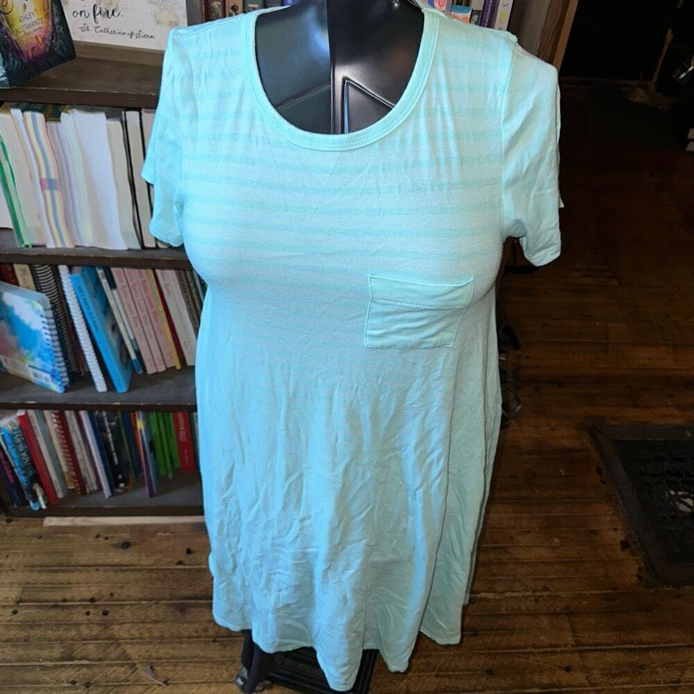 Lularoe blue striped high low travelcore lounge XS dress